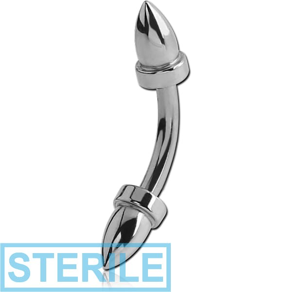 STERILE SURGICAL STEEL CURVED BARBELL WITH BULLETS