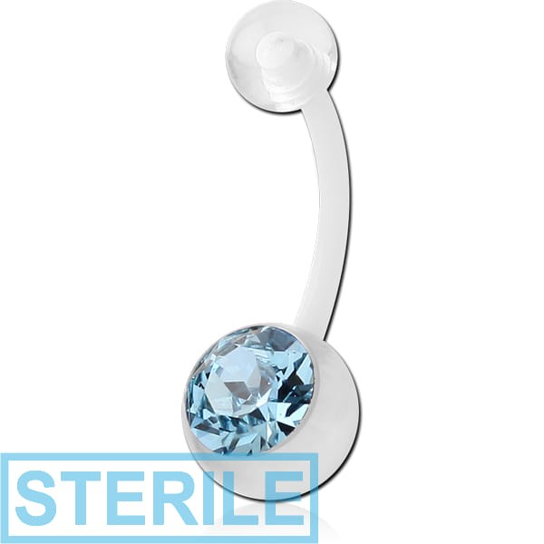 STERILE UV ACRYLIC VALUE JEWELLED FLEXIBLE NAVEL BANANA