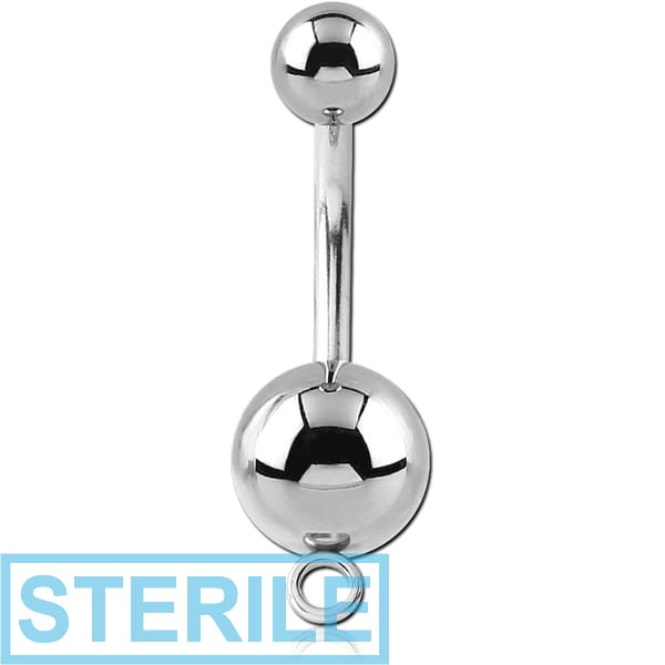 STERILE SURGICAL STEEL NAVEL BANANA WITH HOOP