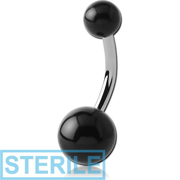 STERILE SURGICAL STEEL DOUBLE UV BALL NAVEL BANANA