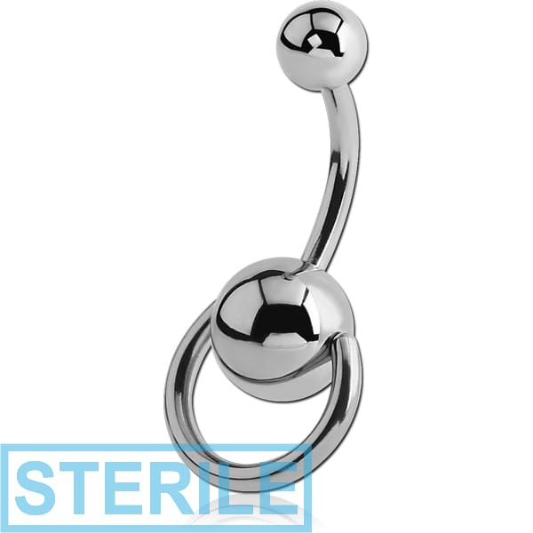 STERILE SURGICAL STEEL SLAVE NAVEL BANANA