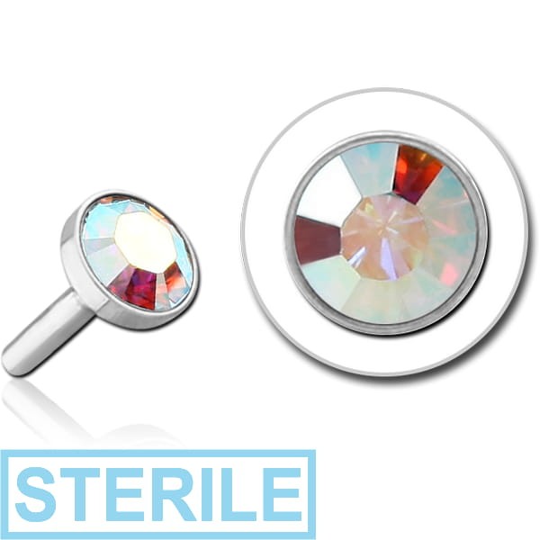 STERILE SURGICAL STEEL OPTIMA CRYSTAL JEWELLED PUSH FIT DISC FOR BIOFLEX INTERNAL LABRET