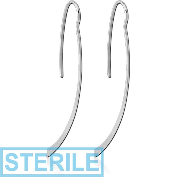 STERILE RHODIUM PLATED BRASS EARRINGS PAIR