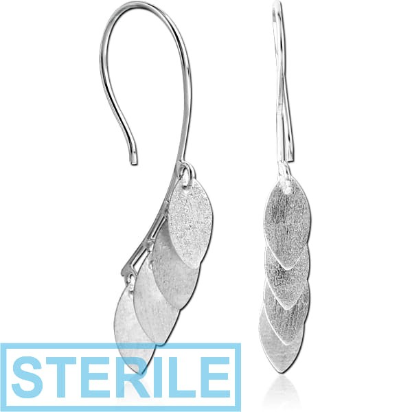 STERILE RHODIUM PLATED BRASS EARRINGS PAIR