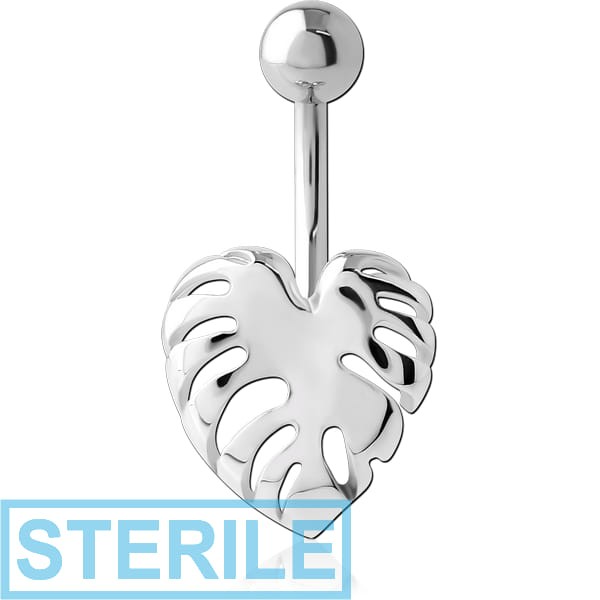 STERILE RHODIUM PLATED BRASS NAVEL BANANA