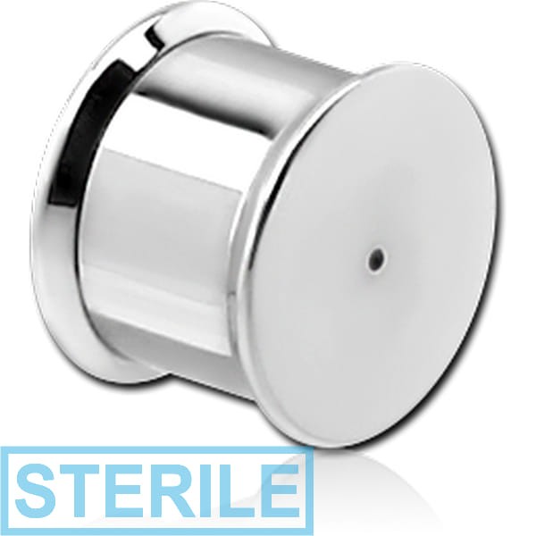 STERILE STAINLESS STEEL BOX PLUG WITH 1 HOLE FOR THREADED 0.9