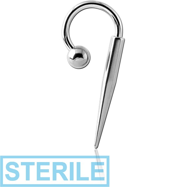 STERILE SURGICAL STEEL CIRCULAR BARBELL WITH BALL AND LONG SPIKE
