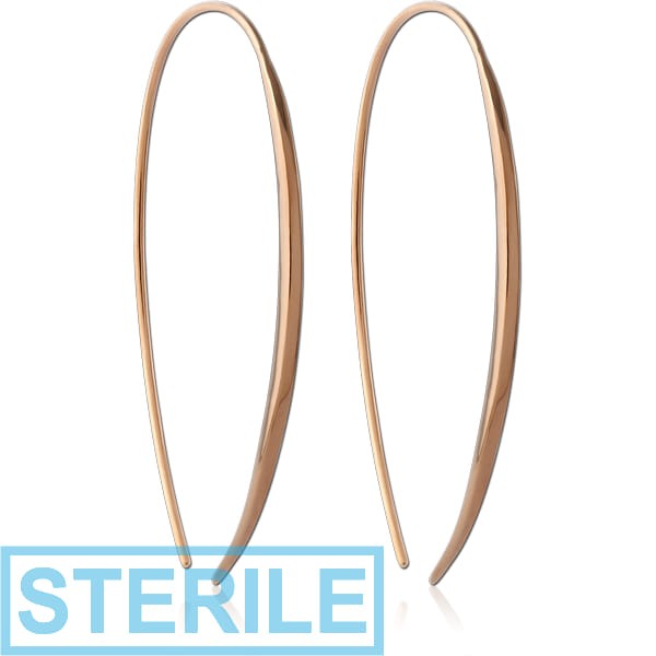 STERILE COFFEE PVD COATED SURGICAL STEEL EARRINGS PAIR