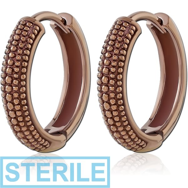 STERILE COFFEE PVD COATED SURGICAL STEEL HUGGIES PAIR