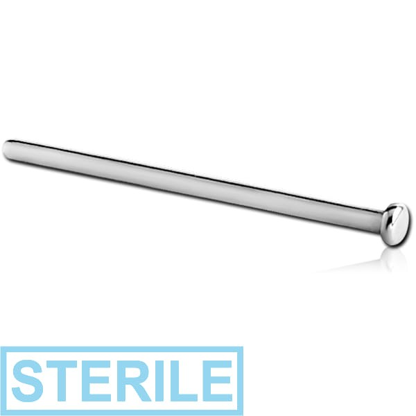 STERILE SURGICAL STEEL STRAIGHT DISC NOSE STUD 15MM