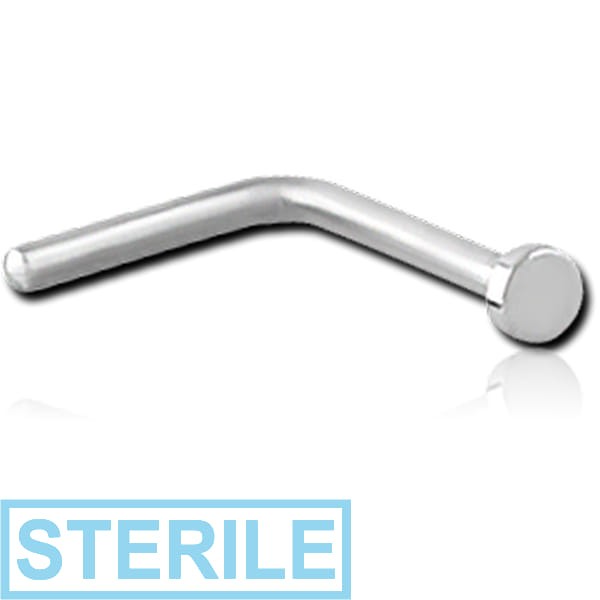 STERILE SURGICAL STEEL 90 DEGREE DISC NOSE STUD