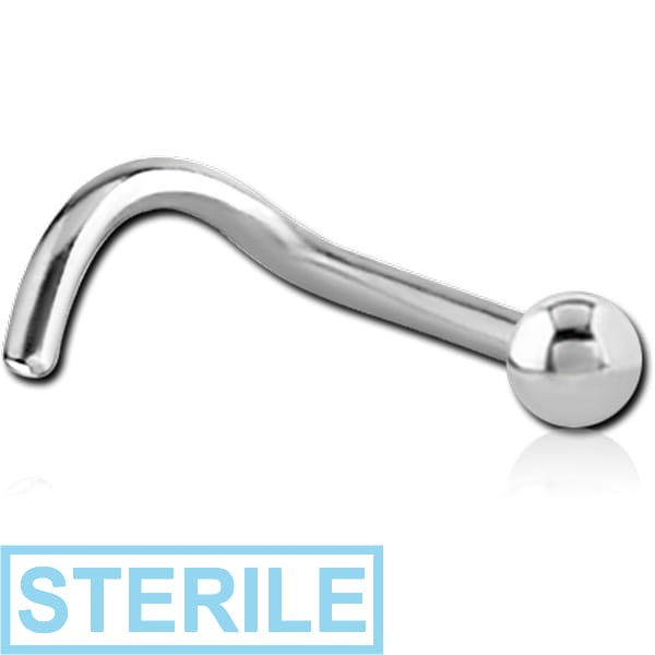 STERILE SURGICAL STEEL CURVED BALL NOSE STUD