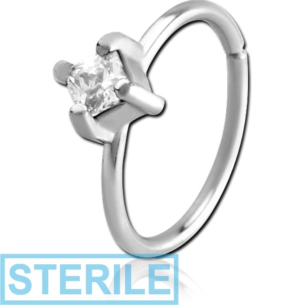 STERILE SURGICAL STEEL JEWELLED SEAMLESS RING