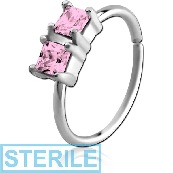 STERILE SURGICAL STEEL JEWELLED SEAMLESS RING