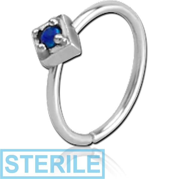 STERILE SURGICAL STEEL JEWELLED SEAMLESS RING