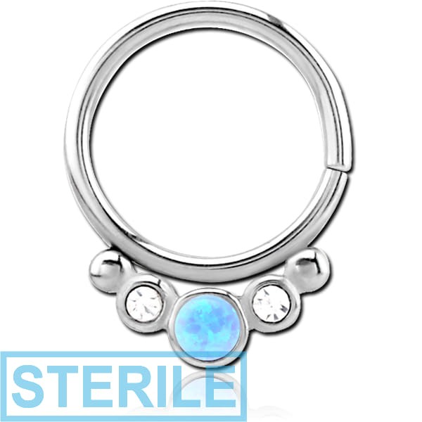STERILE SURGICAL STEEL JEWELLED SEAMLESS RING