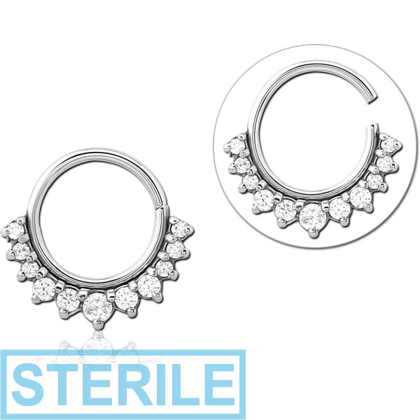 STERILE SURGICAL STEEL JEWELLED SEAMLESS RING