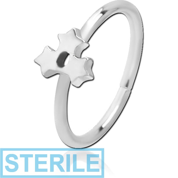STERILE SURGICAL STEEL SEAMLESS RING - TRIPLE STAR