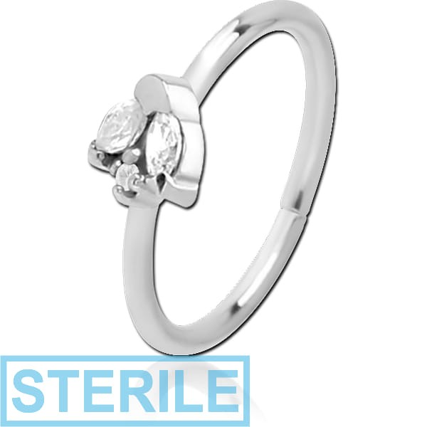 STERILE SURGICAL STEEL JEWELLED SEAMLESS RING