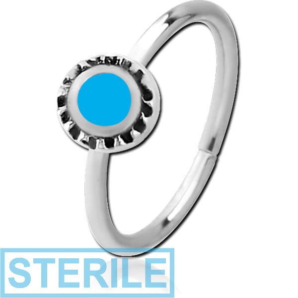 STERILE SURGICAL STEEL SEAMLESS RING WITH ENAMEL - CIRCLE