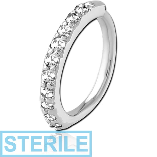 STERILE SURGICAL STEEL JEWELLED SEAMLESS RING