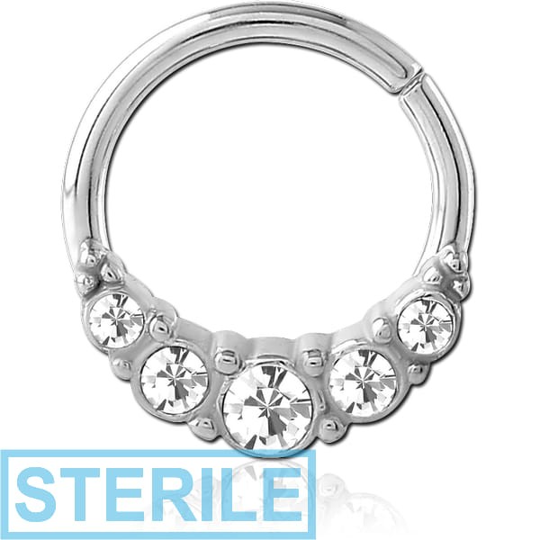 STERILE SURGICAL STEEL JEWELLED SEAMLESS RING