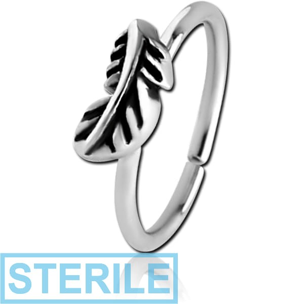 STERILE SURGICAL STEEL SEAMLESS RING - FEATHER