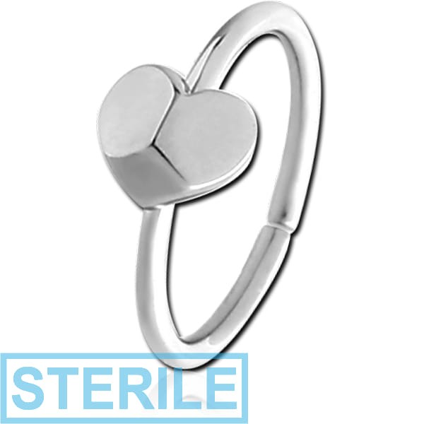 STERILE SURGICAL STEEL SEAMLESS RING - 3D HEART