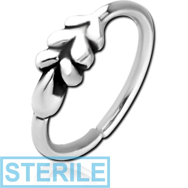 STERILE SURGICAL STEEL SEAMLESS RING - LEAF