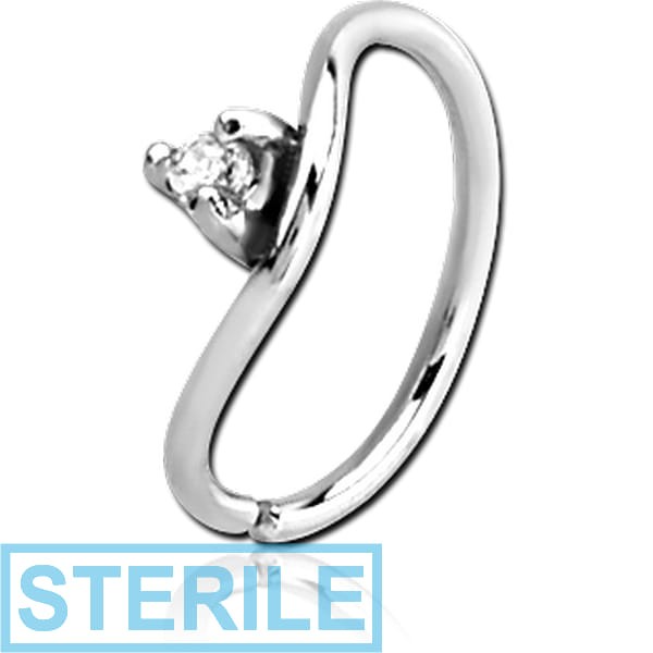 STERILE SURGICAL STEEL JEWELLED SEAMLESS RING