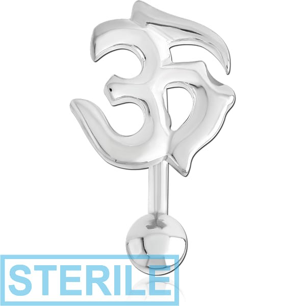 STERILE STERLING SILVER 925 OM REVERSE NAVEL BANANA