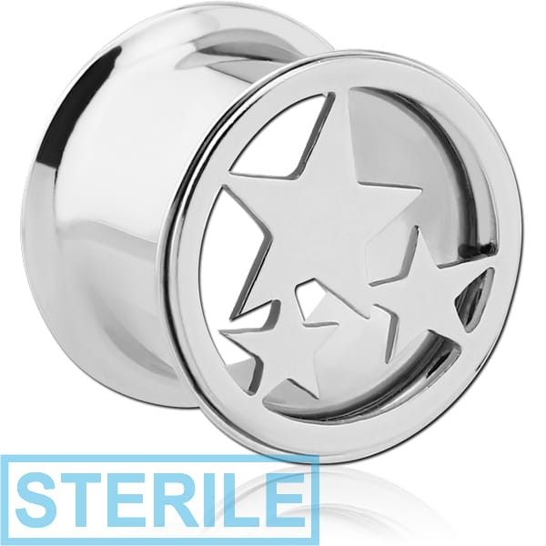 STERILE SURGICAL STEEL STARS DOUBLE FLARED TUNNEL
