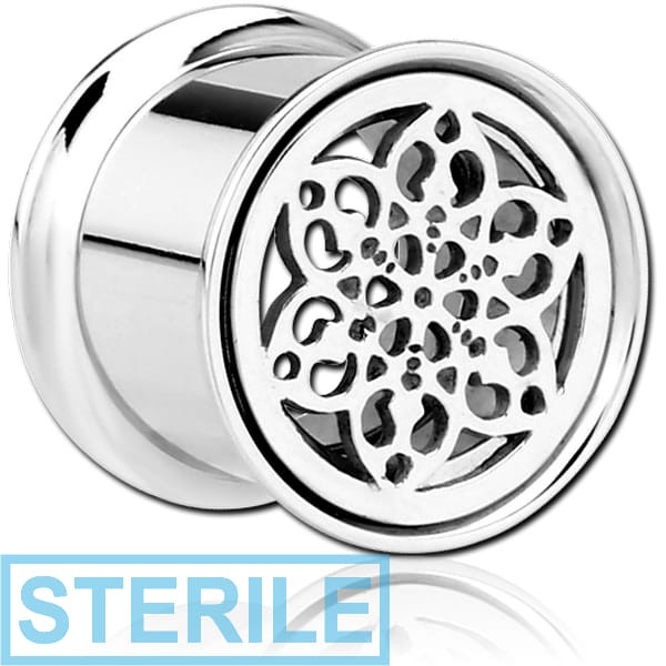 STERILE STAINLESS STEEL DOUBLE FLARED INTERNALLY THREADED TUNNEL - FLOWER
