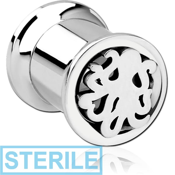 STERILE STAINLESS STEEL DOUBLE FLARED INTERNALLY CUT OUT THREADED TUNNEL - SQUID