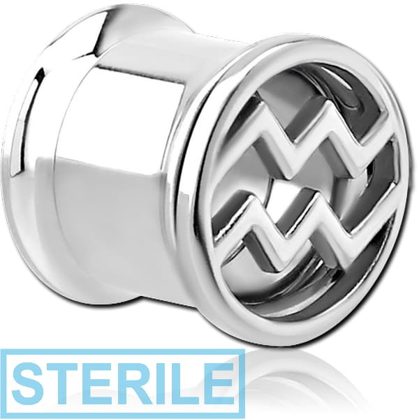 STERILE STAINLESS STEEL DOUBLE FLARED INTERNALLY THREADED TUNNEL - AQUARIUS