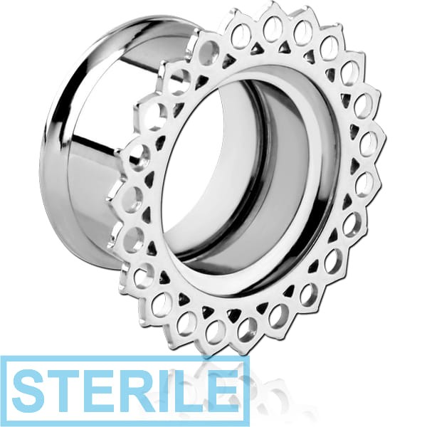 STERILE STAINLESS STEEL DOUBLE FLARED INTERNALLY THREADED TUNNEL