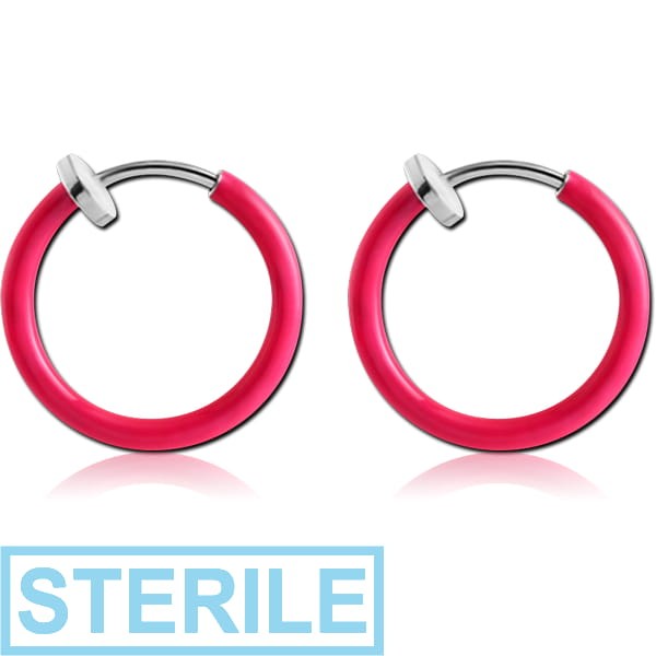 STERILE SPRING HOOP ENAMEL EARRINGS