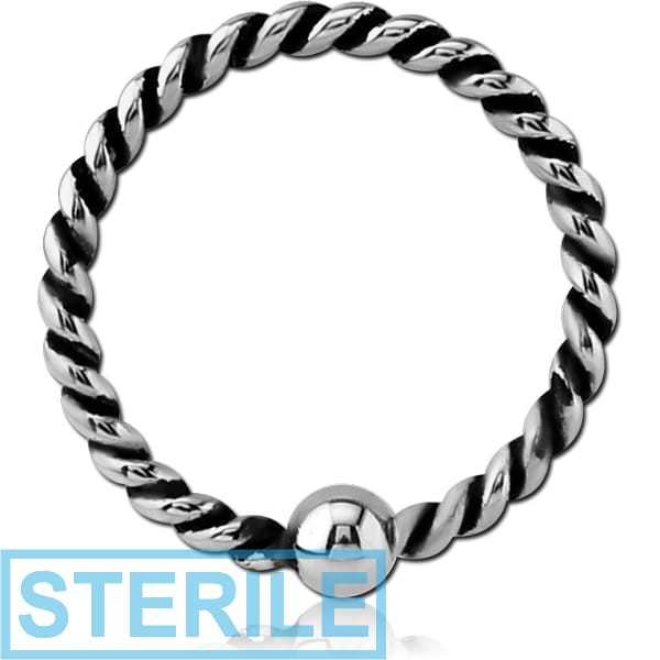 STERILE SURGICAL STEEL FIXED BEAD RING