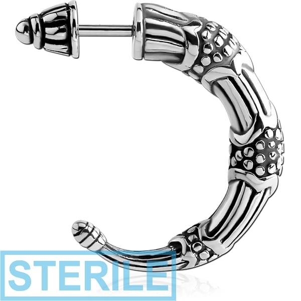 STERILE SURGICAL STEEL TWO-SIDED FAKE PIERCING - ANIMAL SKIN
