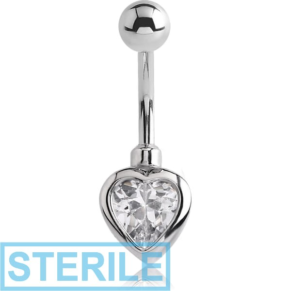 STERILE SURGICAL STEEL JEWELLED NAVEL BANANA