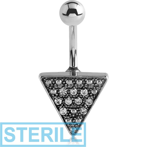 STERILE SURGICAL STEEL JEWELLED NAVEL BANANA