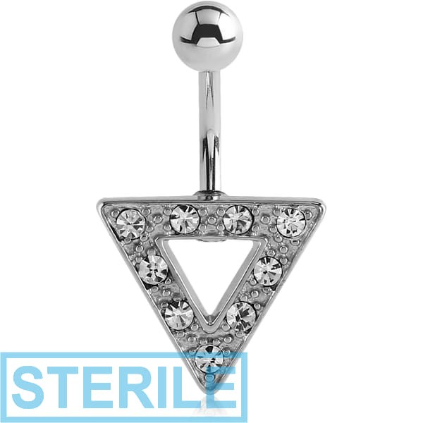 STERILE SURGICAL STEEL JEWELLED NAVEL BANANA