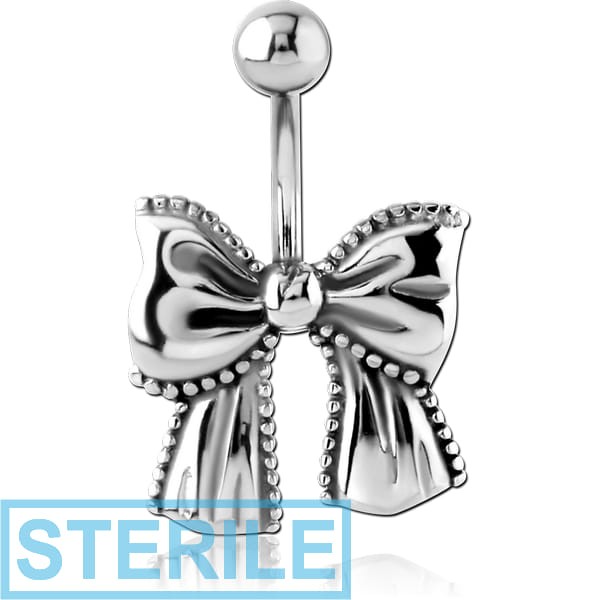 STERILE SURGICAL STEEL NAVEL BANANA - BOW