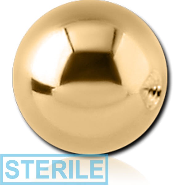 STERILE GOLD PVD 18K COATED SURGICAL STEEL BALL FOR BALL CLOSURE RING