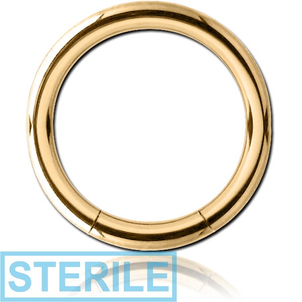 STERILE GOLD PVD 18K COATED SURGICAL STEEL SMOOTH SEGMENT RING