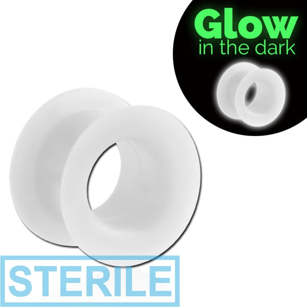 STERILE SILICONE GLOW IN THE DARK DOUBLE FLARED TUNNEL