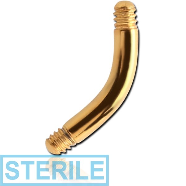 STERILE GOLD PVD COATED SURGICAL STEEL CURVED BARBELL PIN
