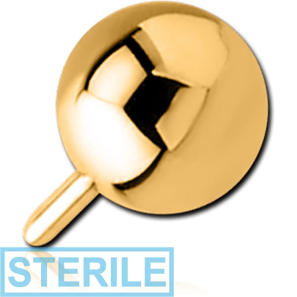 STERILE GOLD PVD COATED SURGICAL STEEL PUSH FIT BALL FOR BIOFLEX INTERNAL LABRET