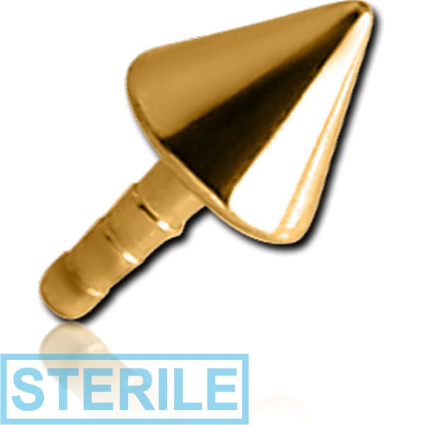 STERILE GOLD PVD COATED SURGICAL STEEL PUSH FITCONE FOR BIOFLEX INTERNAL LABRET
