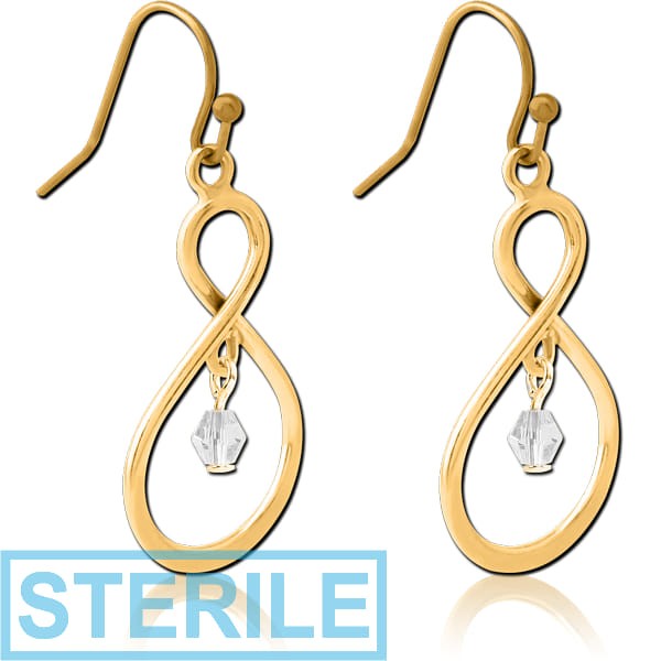 STERILE GOLD PVD COATED BRASS EARRINGS PAIR